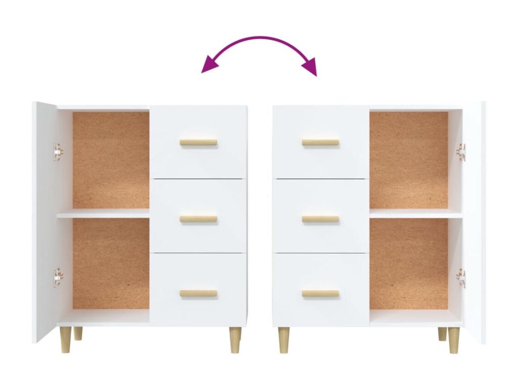 White sideboard 69.5x34x90 cm engineered wood QKYO55391