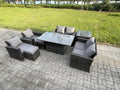 8-Seater Rattan Garden Furniture Set with Lift-Top Table and Two-Seater Sofa XCDP31376
