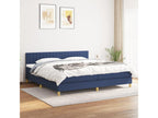 Upholstered bed base with mattress, blue, 200x200 cm, fabric KIXB74684