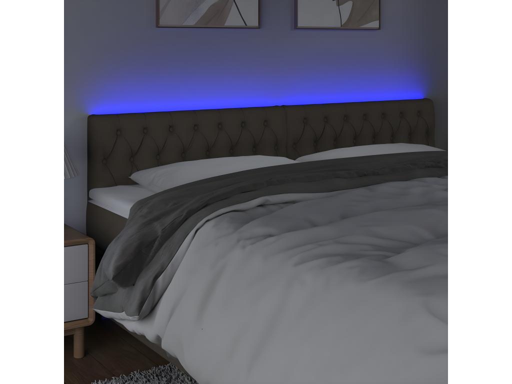 Domopure LED Headboard 200x7x78/88 cm Fabric JONA88290
