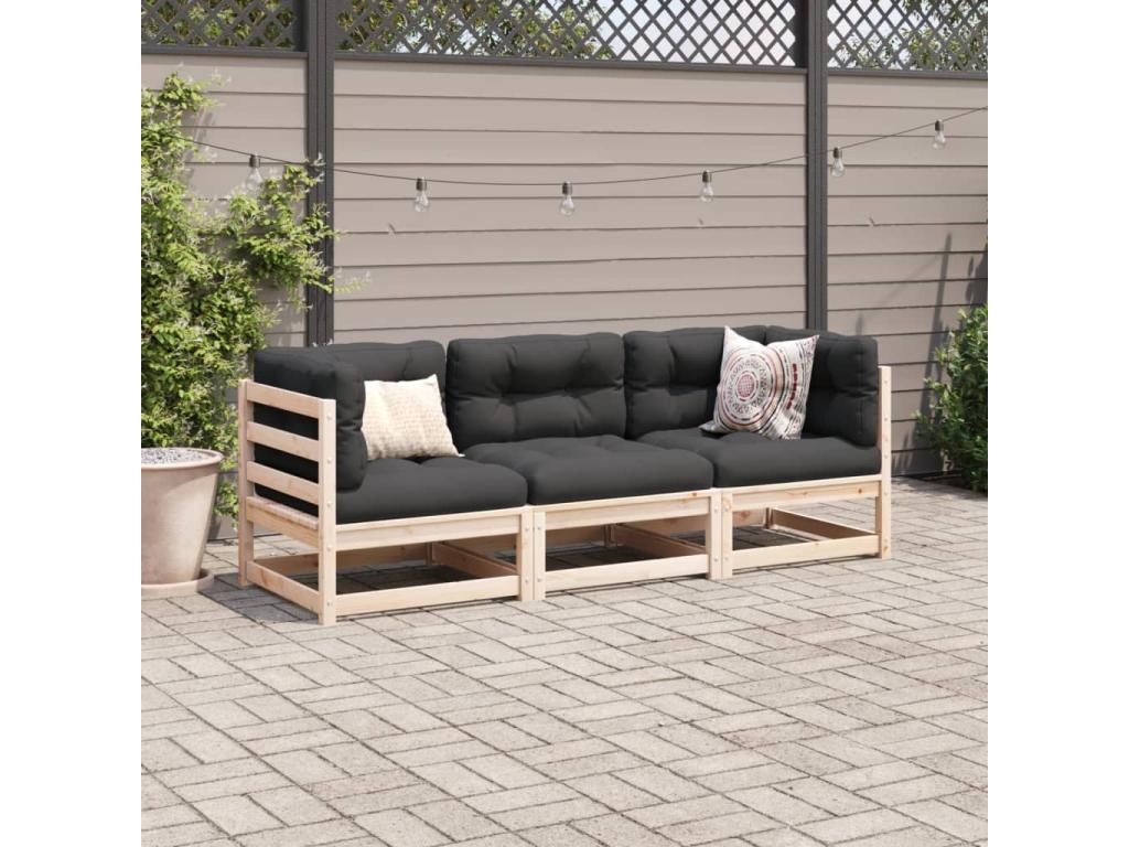 3-piece garden furniture set in solid pine wood ENNB31779