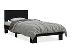 Black bed frame 100x200 cm engineered wood and metal GIJA44090