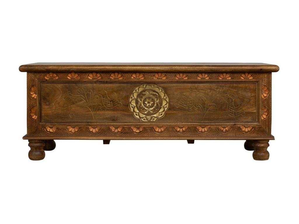Chest with handcrafted brown finish, 120x45x45h cm, VDRO33392