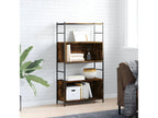 Smoked oak bookcase 80x30x145.5 cm engineered wood and iron RJJA11529