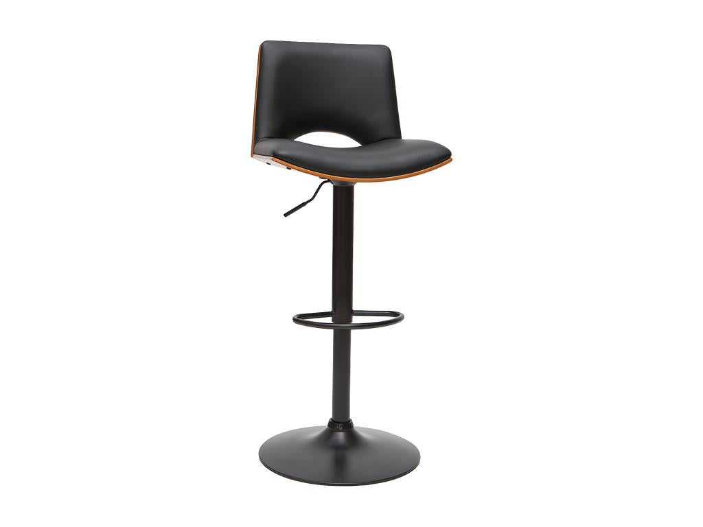 Domopure TFZE00091 Adjustable Black and Dark Wood Designer Bar Stool