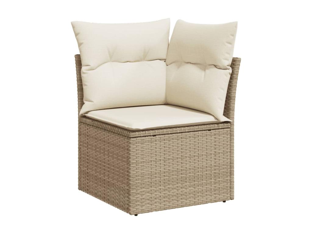 9-piece garden furniture set with grey resin wicker cushions GKMD11895
