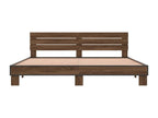 Brown oak bed frame 200x200 engineered wood and metal OVAM06159