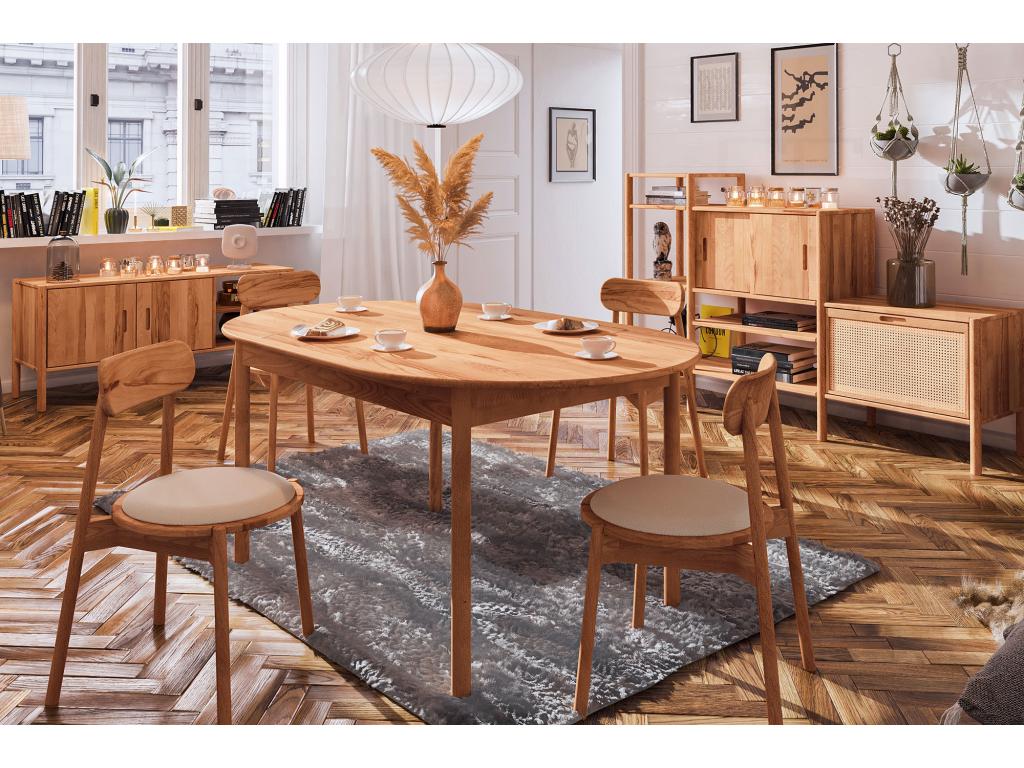 Chicyla - Oval table in natural oiled beech heartwood 90x140 UKYB64532