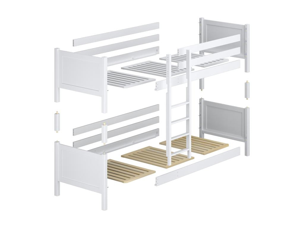Wooden bunk bed N02 White 80x190 DAEX88264