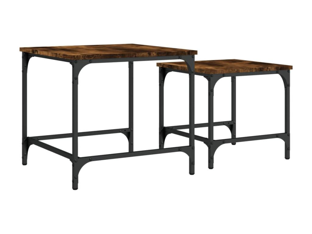Nesting coffee tables, 2 pieces, smoked oak, engineered wood OEZK12182