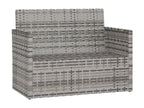 Garden bench with cushions, grey, 105 cm, woven resin, YYOB41211