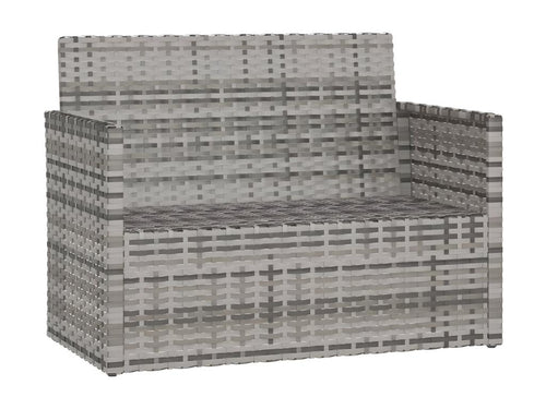 Garden bench with cushions, grey, 105 cm, woven resin, YYOB41211