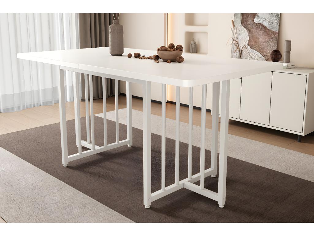 Modern dining table for 4 to 6 people - 158x76x75 cm - Particleboard - White VRKO63763
