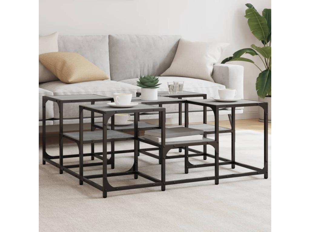 Domopure coffee table, grey, 91x91x40 cm, engineered wood, JRBV22885