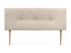 Chicyla Plain Corduroy Headboard with Buttons 160x105 with Bed Legs 150/160 - Beige SBSD80713