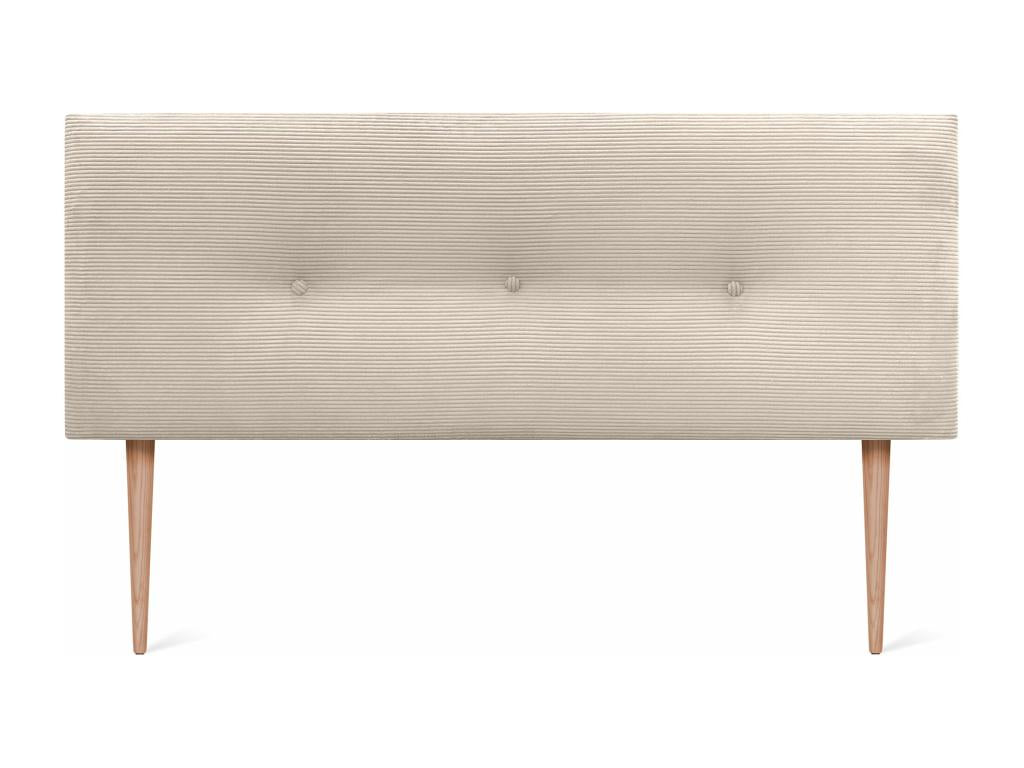 Chicyla Plain Corduroy Headboard with Buttons 160x105 with Bed Legs 150/160 - Beige SBSD80713