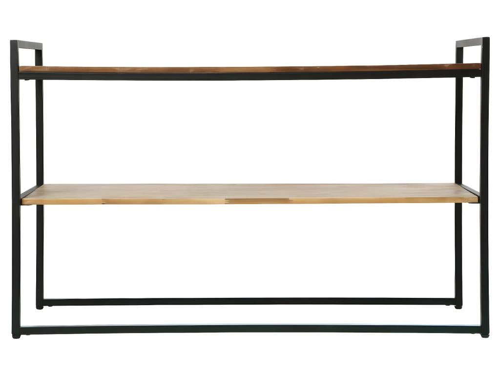 Domopure Wood and Black Metal Console Table, H 75 cm QOYG11445