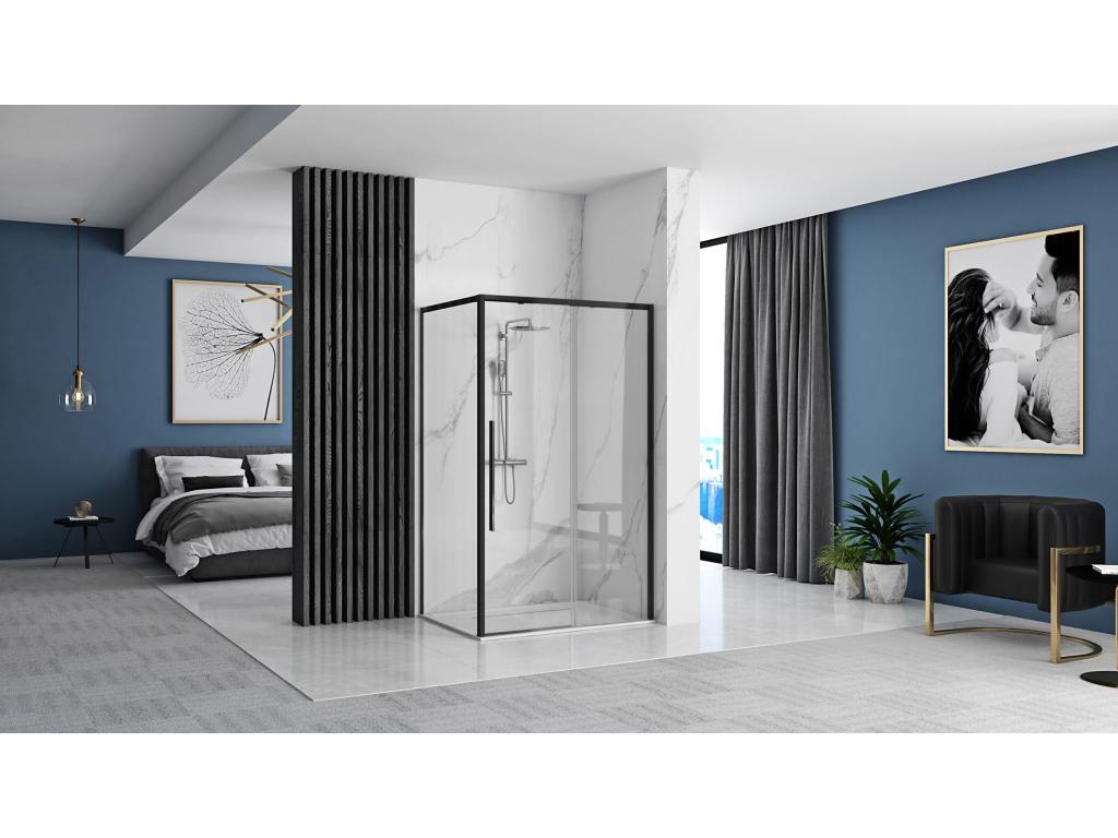 Domopure Solar Shower Cabin 80x100 Black BLOJ79884