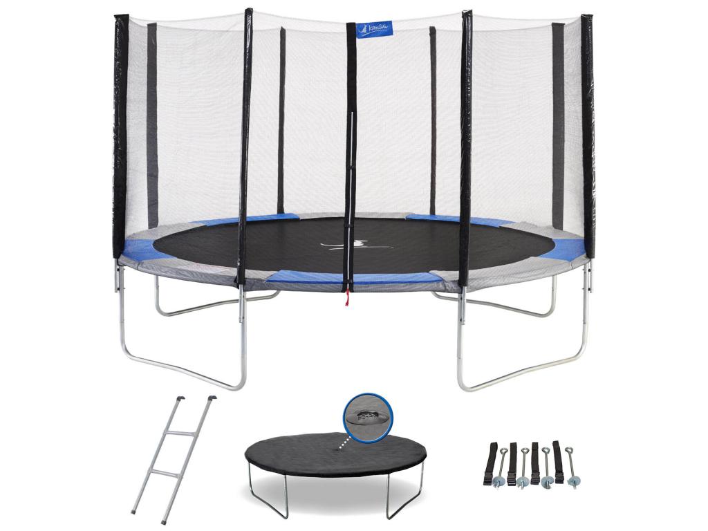 Chicyla - 430cm round trampoline with safety net, ladder, tarpaulin and Chicyla anchoring system - Chicyla 430 ZHEP63947
