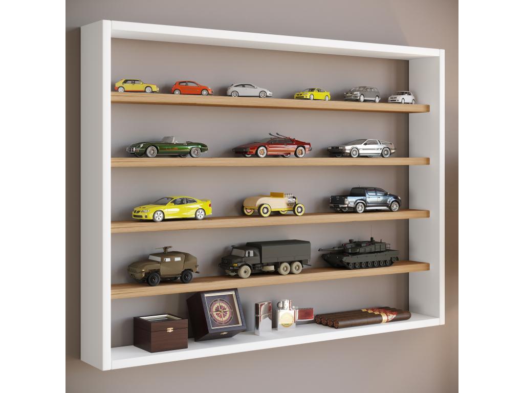 Chicyla wooden wall shelf, wall-mounted display case, collector's display case, Osado L white/honey oak KJUV26335