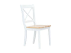 Chicyla solid wood chair in white and natural - Set of 4 CJSD09906