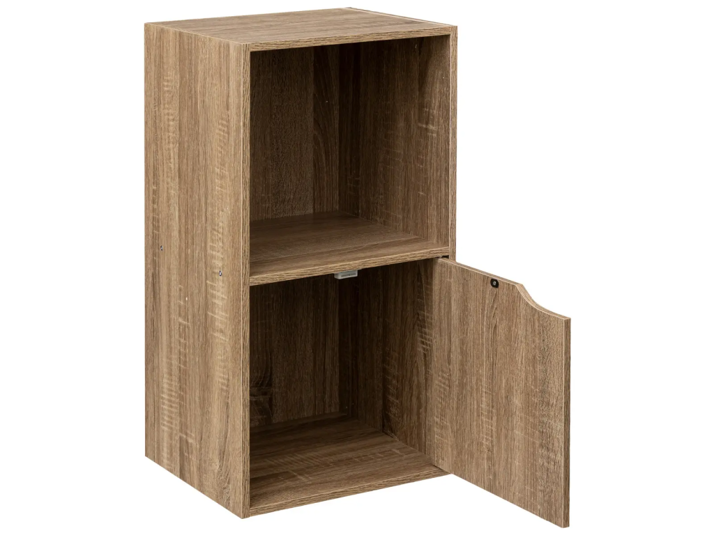 Wood-effect MDF storage unit, oak color - W- 34.4 x D- 32 x H- 67.6 cm YBWD09804