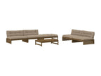 6-piece garden furniture set with honey brown cushions, solid wood UAEH23966