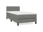 Domopure bed base with mattress, dark grey, 90x200 cm, fabric, JMJD60888