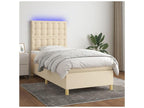 Domopure bed base and mattress with LED lighting, Cream 90x190 cm Fabric WGPP96357