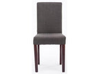 Set of 2 modern design dining chairs in light and dark grey fabric with dark brown wooden legs 10 0001554 OCWA95221