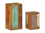 2-piece side tables, solid reclaimed wood LVII83282
