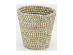 Natural rush and recycled plastic wastebasket DBUF70544