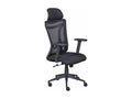 Domopure - Black Mesh Fabric Office Chair with Headrest MQNN38643