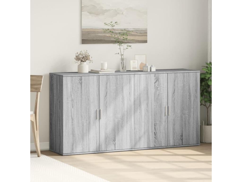 Domopure 2-piece grey sideboard set, 79x38x80 cm, engineered wood, NOCU11000