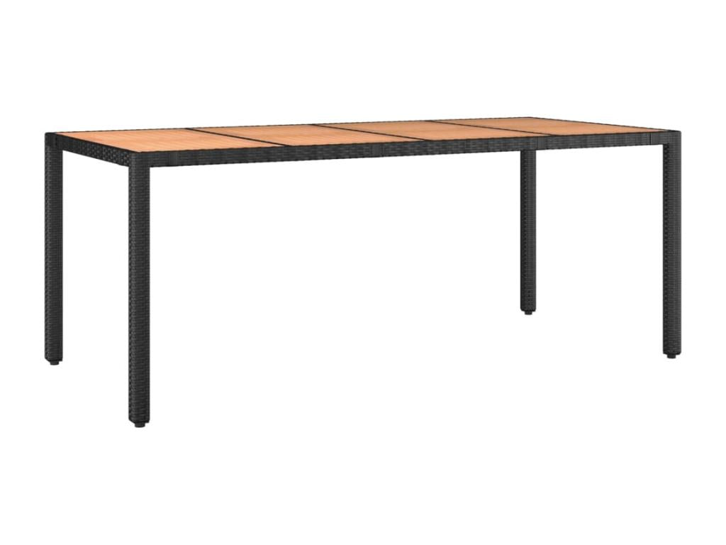 9-piece garden dining set with cushions, black resin wicker FKSN93035