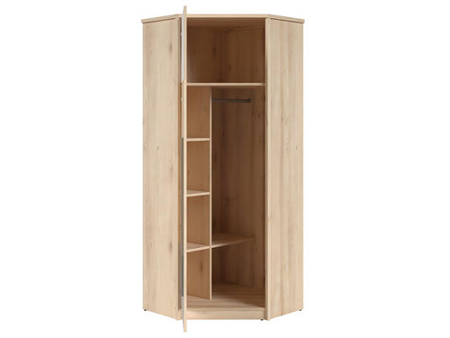 Chicyla Corner Wardrobe with 1 Door, Grey and White Wood EAEU06501