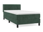 Upholstered bed base with mattress, dark green, 90x200 cm, AMMW31496