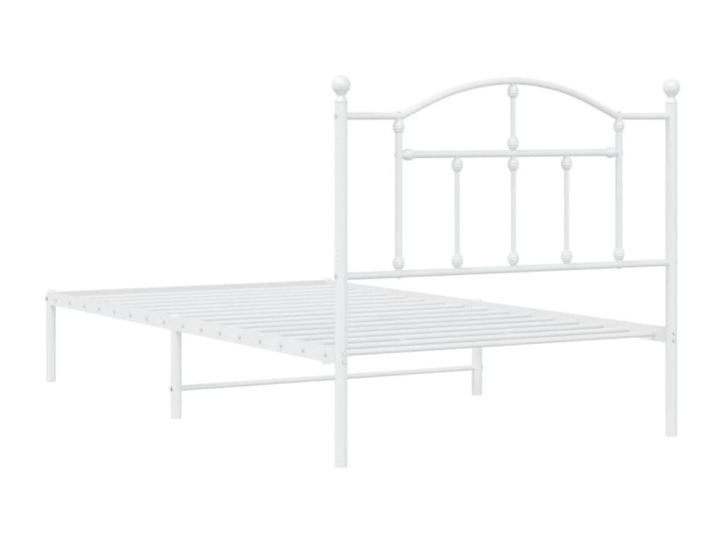 Metal bed frame with white headboard 100x190 CRWE38703