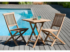 Chicyla - Folding Square Garden Table for 2 People, 60x60cm, Teak Wood, RMTN85652