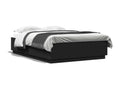 Bed frame with LED lights, black, 150x200cm, engineered wood CHED75049