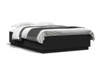 Bed frame with LED lights, black, 150x200cm, engineered wood CHED75049