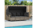 5-piece garden furniture set with grey resin wicker cushions AOYP44472