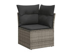Garden furniture set with cushions, 7 pieces, grey woven resin LDGL40412