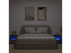 Wall-mounted bedside tables with LED lights, 2 pieces, black EGIW60908