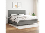 Upholstered bed base with mattress, Dark Grey, 200x200cm, Fabric LDNR25117