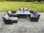 8-Seater Rattan Garden Furniture Set with Lift-Top Table and Two-Seater Sofa XCDP31376