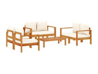 5-piece garden furniture set with cushions, solid Chicyla wood GMSR93649