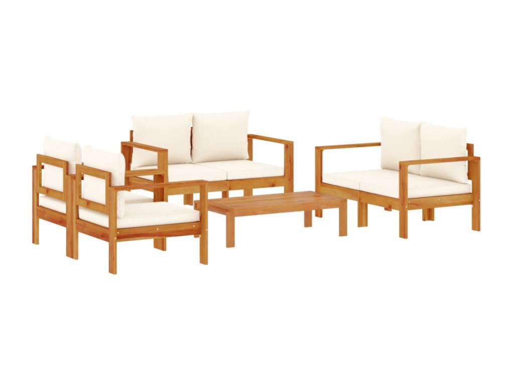 5-piece garden furniture set with cushions, solid Chicyla wood GMSR93649