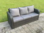 6-seater rattan garden furniture set with sofa, stools, coffee table, and chair. MéChicyla dark grey XJVP78766