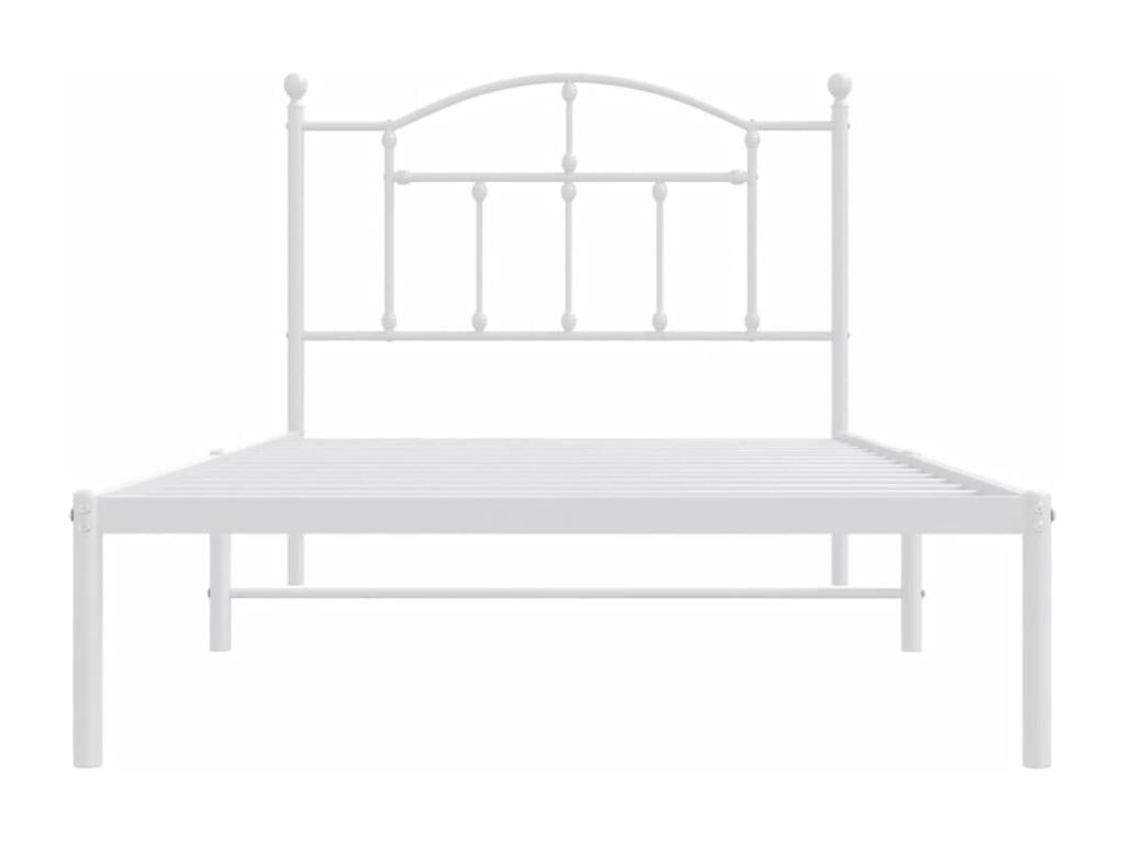 Metal bed frame with white headboard 100x190 CRWE38703